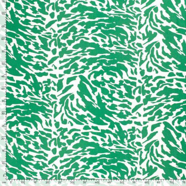 Viskose Popeline Animalprint Grün auf Weiß